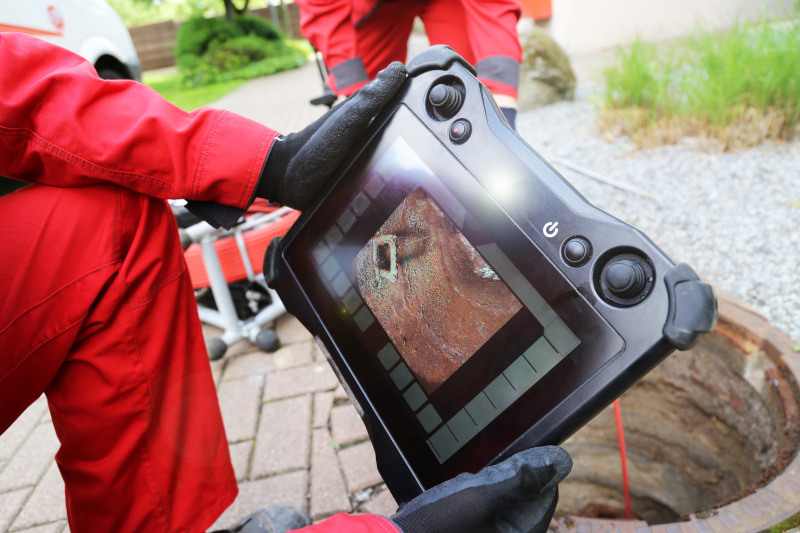 Sewer inspection with camera.