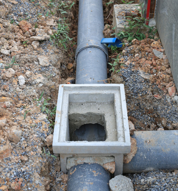 Drain excavation to install and prepare for storm water
